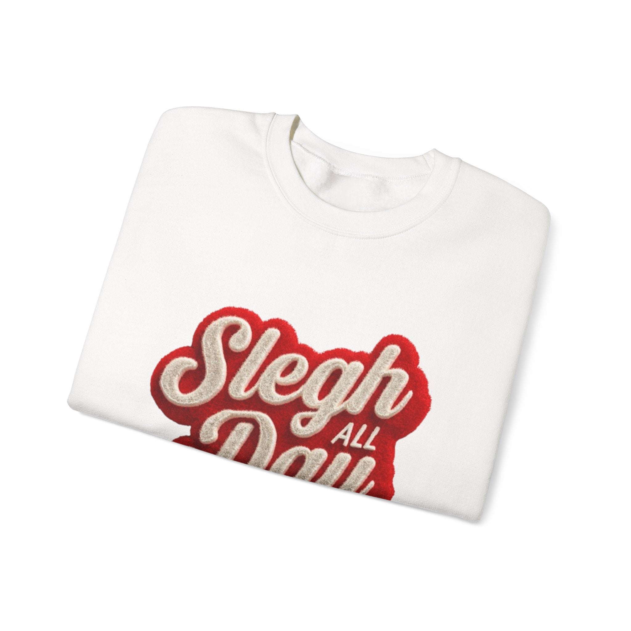 Sleigh All Day Crewneck Sweatshirt — Retro Holiday Christmas Pullover