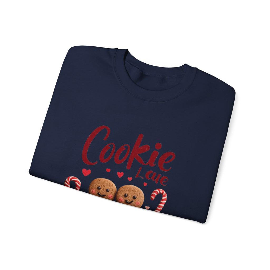 Crewneck Sweatshirt — "Cookie Love" Gingerbread Couple Holiday Sweater