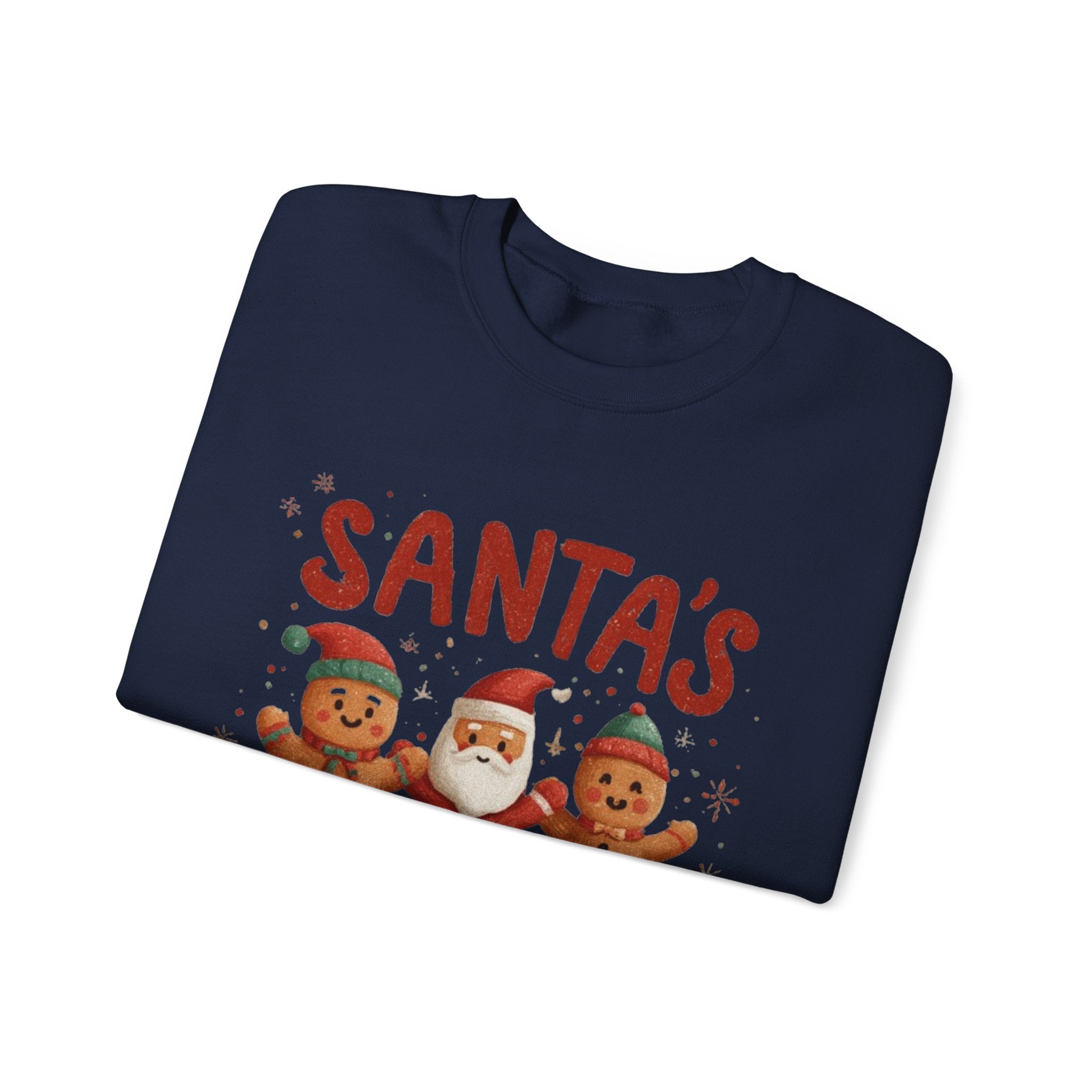 Christmas Sweatshirt - "Santa's Sweet Squad" Gingerbread & Santa Holiday Crewneck