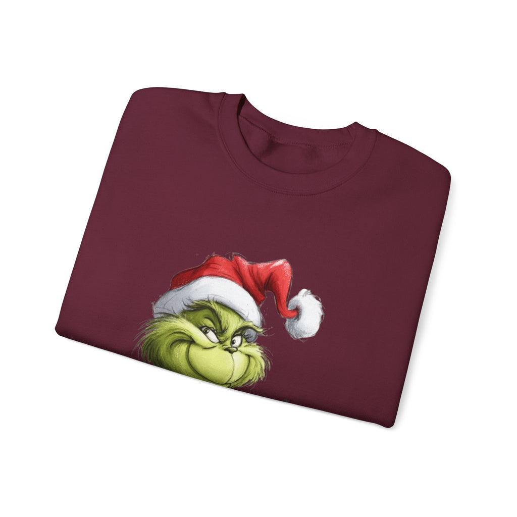 Grinch Santa Crewneck Sweatshirt — 'Ho Ho' Holiday Sweater