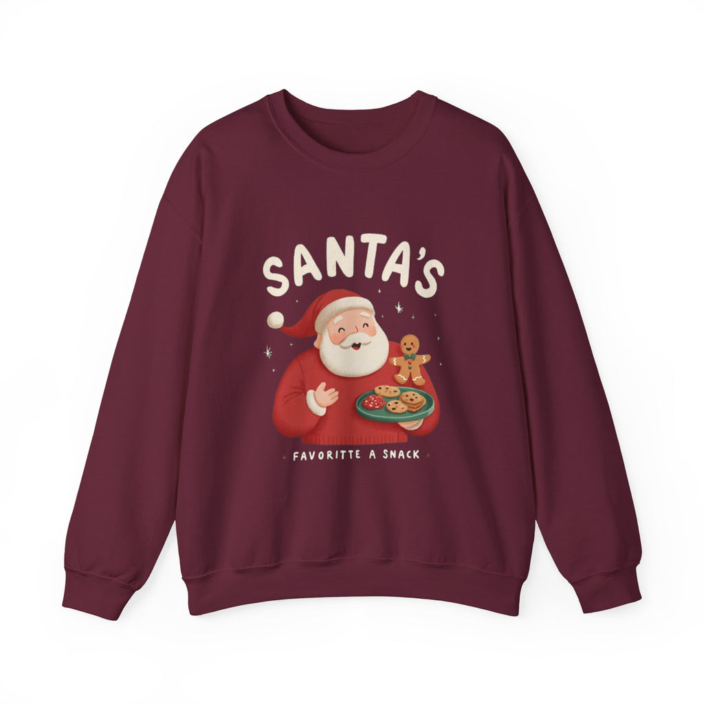 Santa's Favorite Snack Crewneck Sweatshirt — Cute Christmas Santa Cookie Sweatshirt