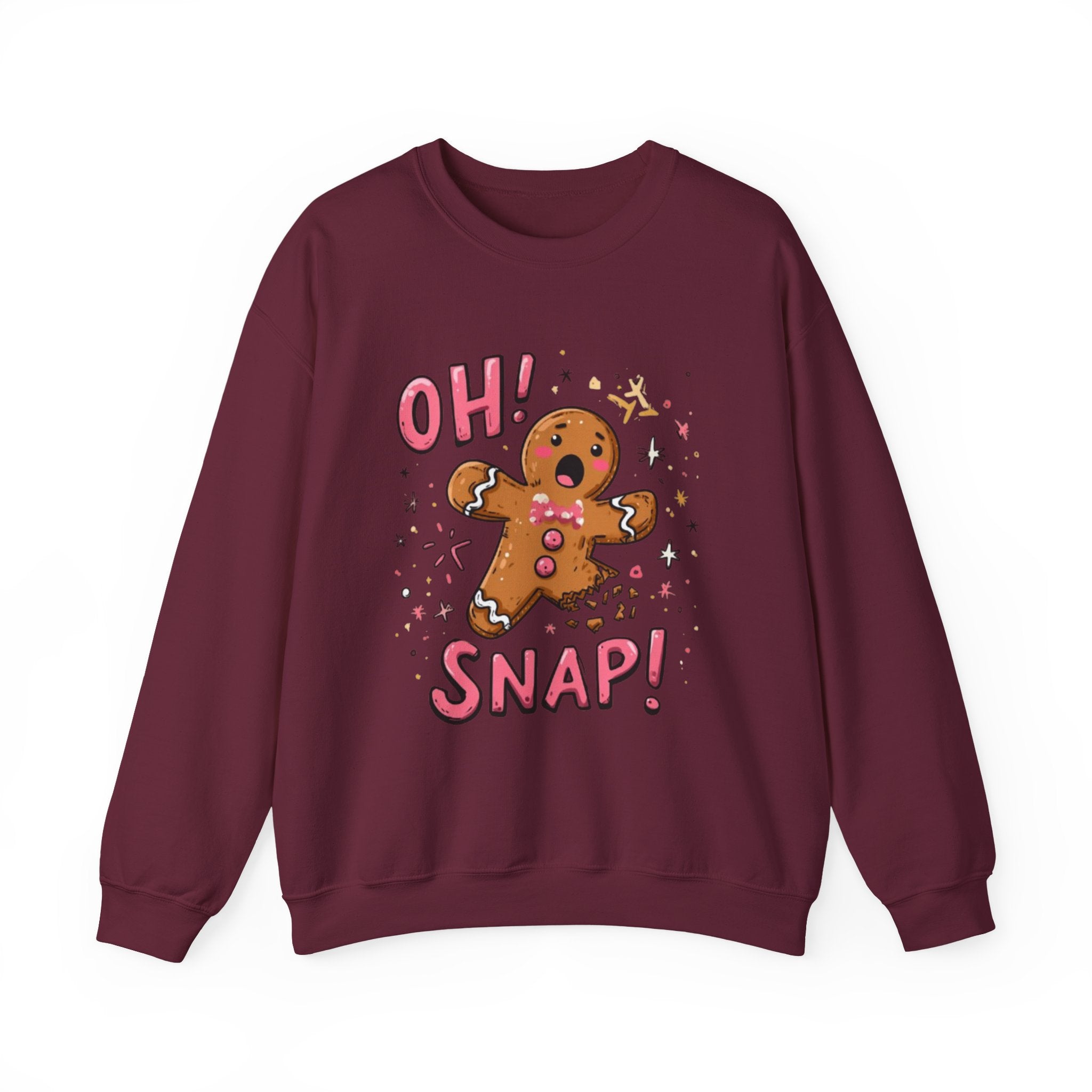 Gingerbread "Oh! Snap!" Crewneck Sweatshirt — Funny Holiday Christmas Sweater