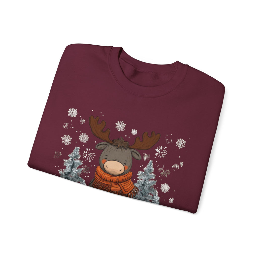Cozy Vibes Only Sweatshirt — Cute Winter Moose Crewneck