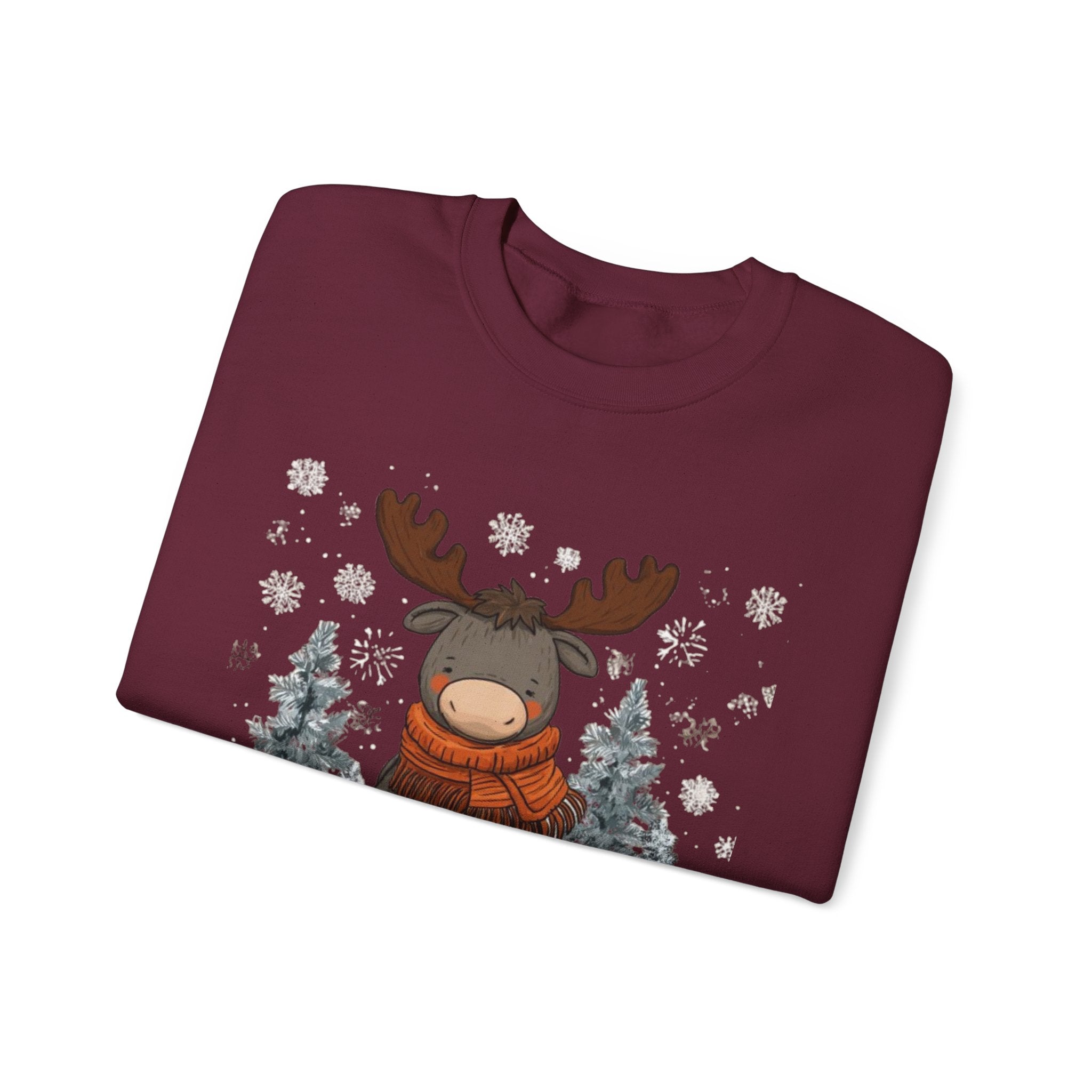 Cozy Vibes Only Sweatshirt — Cute Winter Moose Crewneck