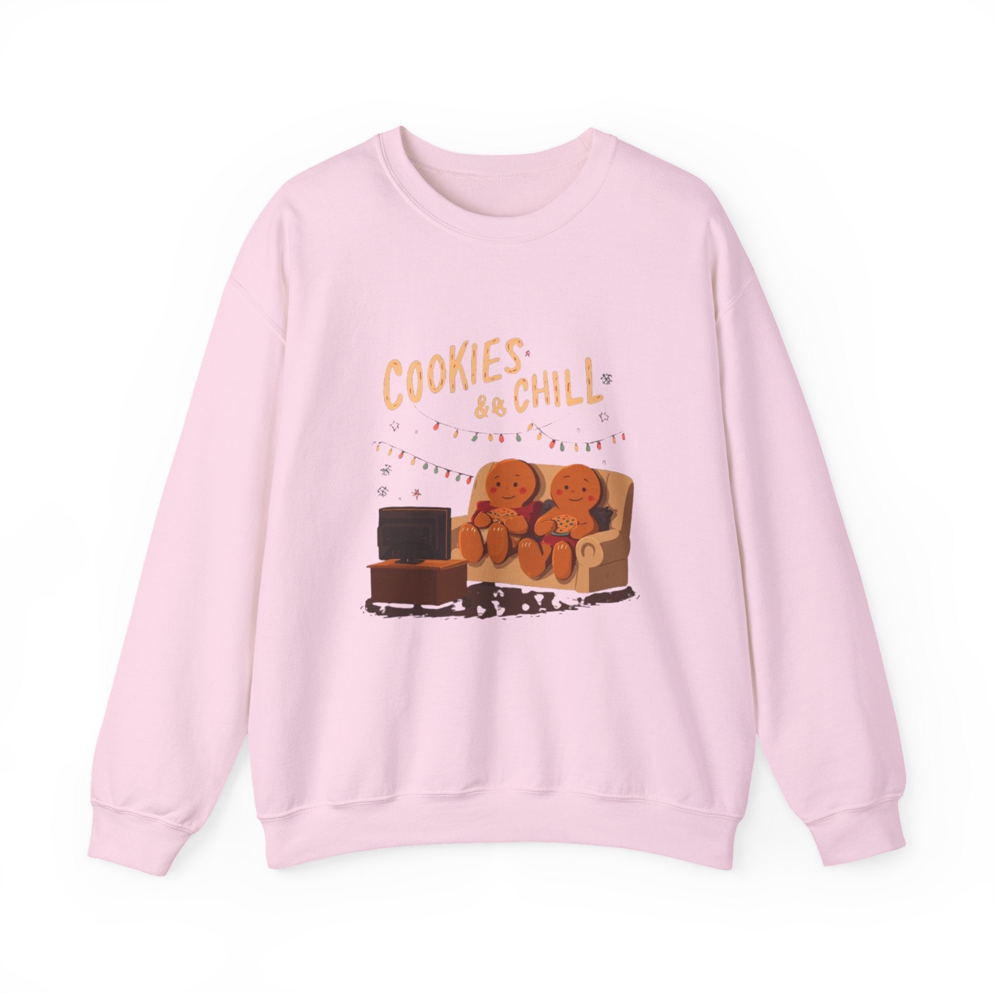 Cookies & Chill Sweatshirt — Cute Gingerbread Movie Night Crewneck