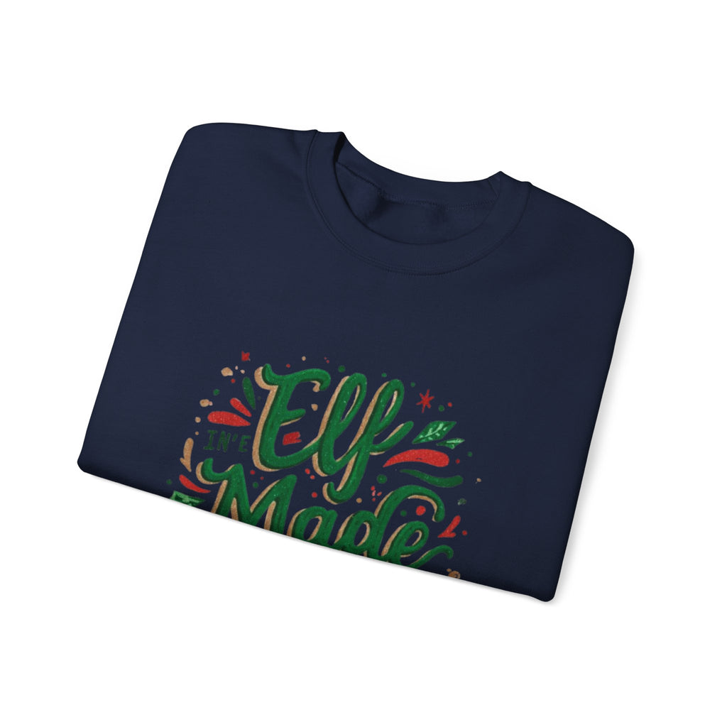 Crewneck Sweatshirt — "Elf Made Do It" Festive Christmas Sweatshirt