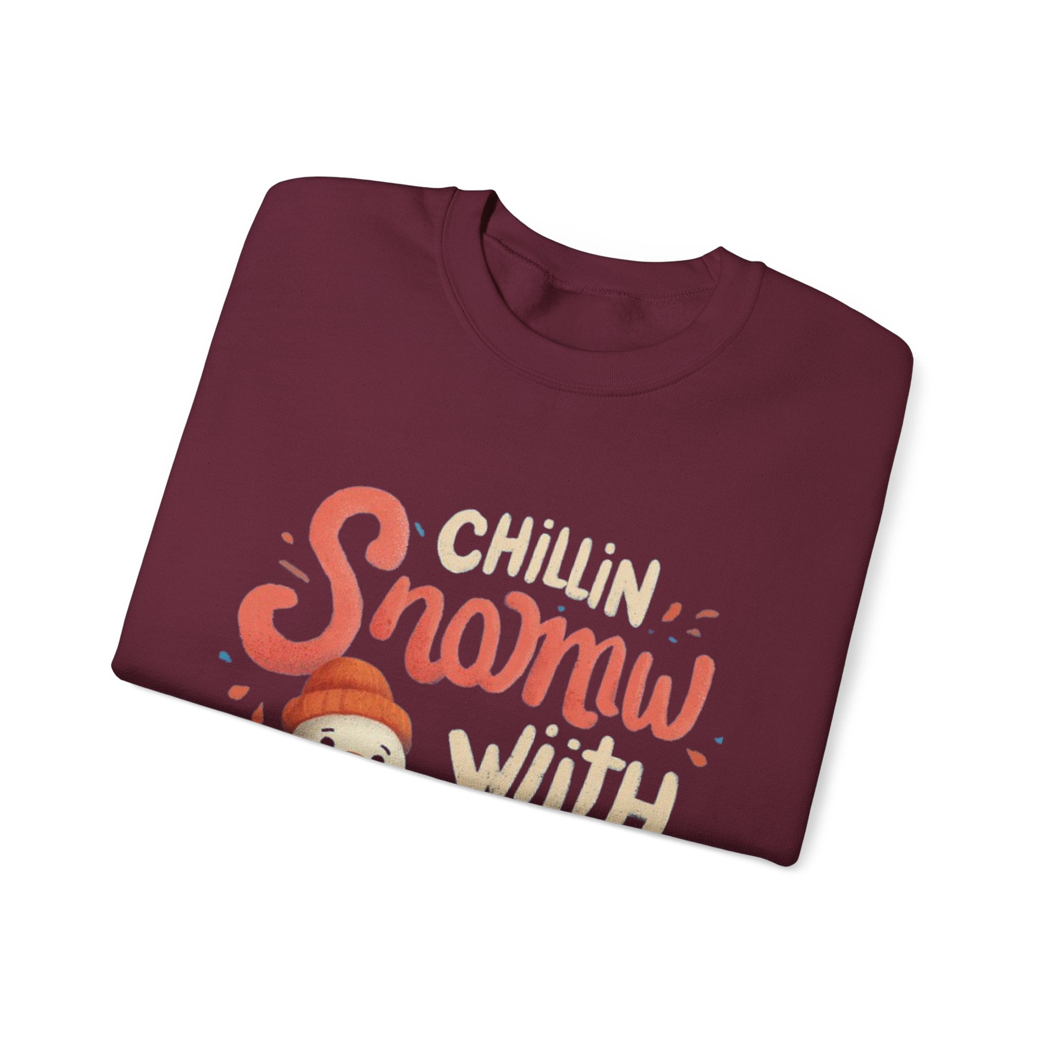 Sweatshirt — "Chillin' Snowman With Smiles" Cozy Holiday Crewneck