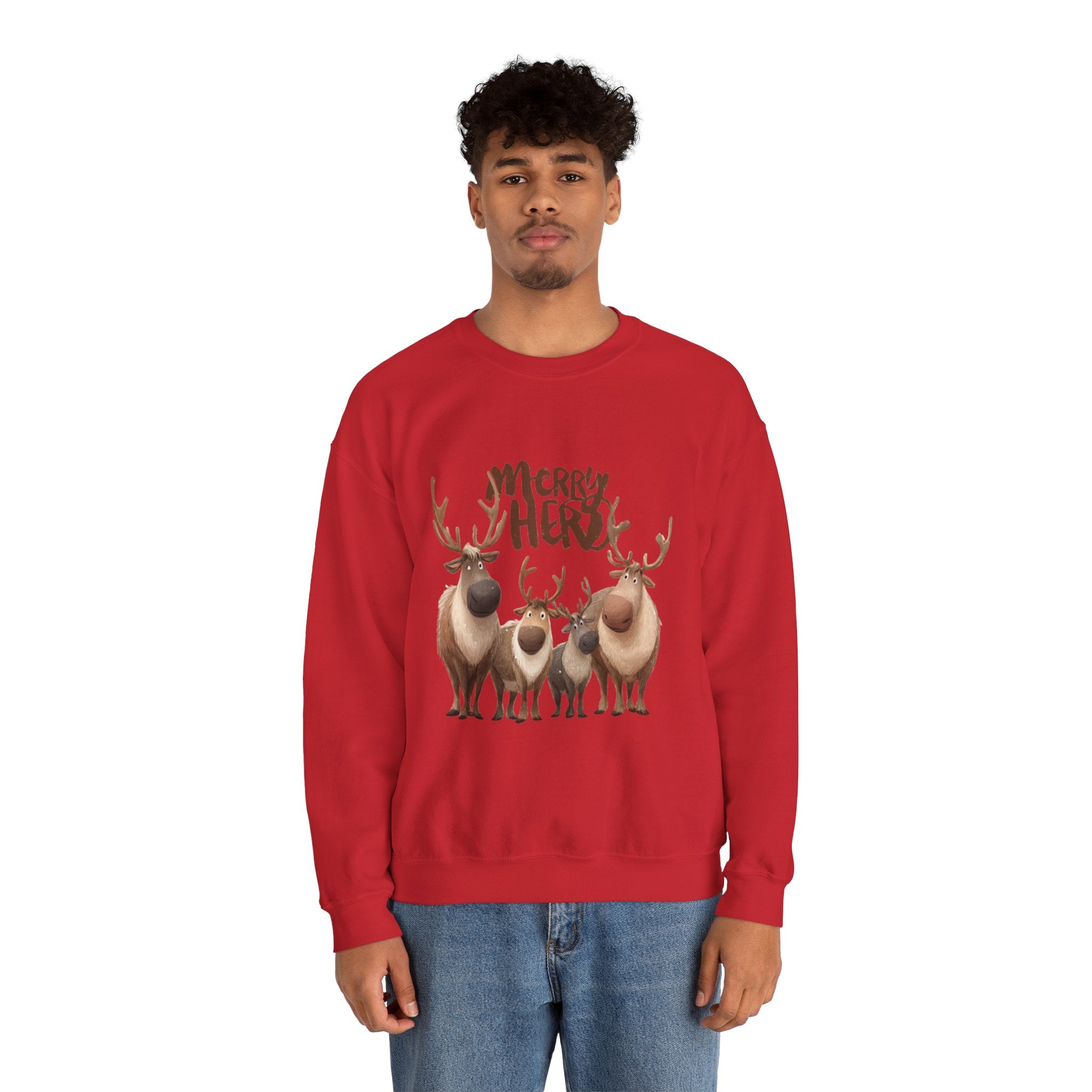 Merry Herd Reindeer Crewneck Sweatshirt