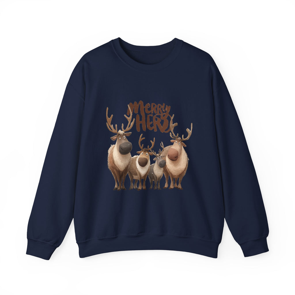Merry Herd Reindeer Crewneck Sweatshirt