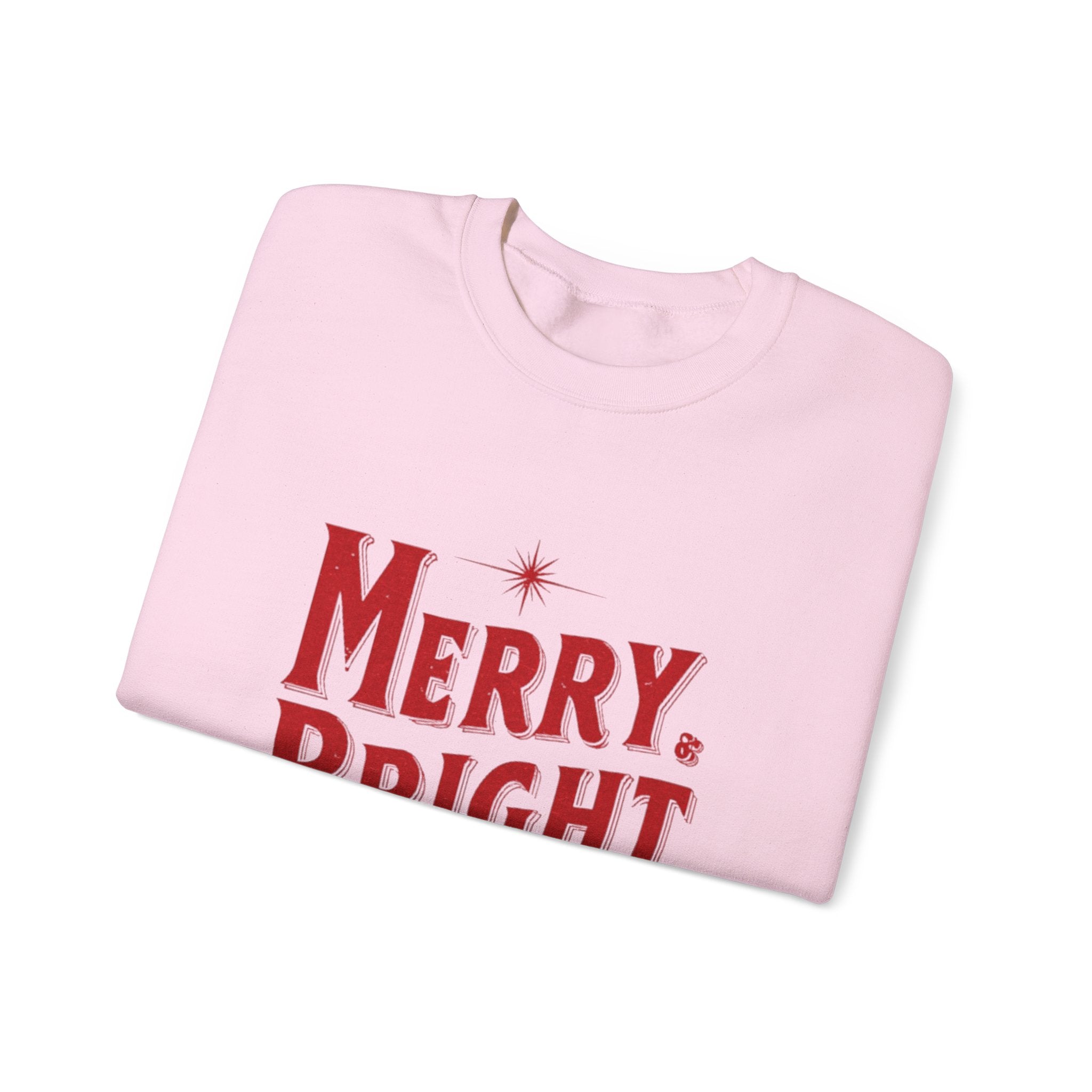 Merry & Bright Crewneck Sweatshirt — Vintage Holiday Graphic