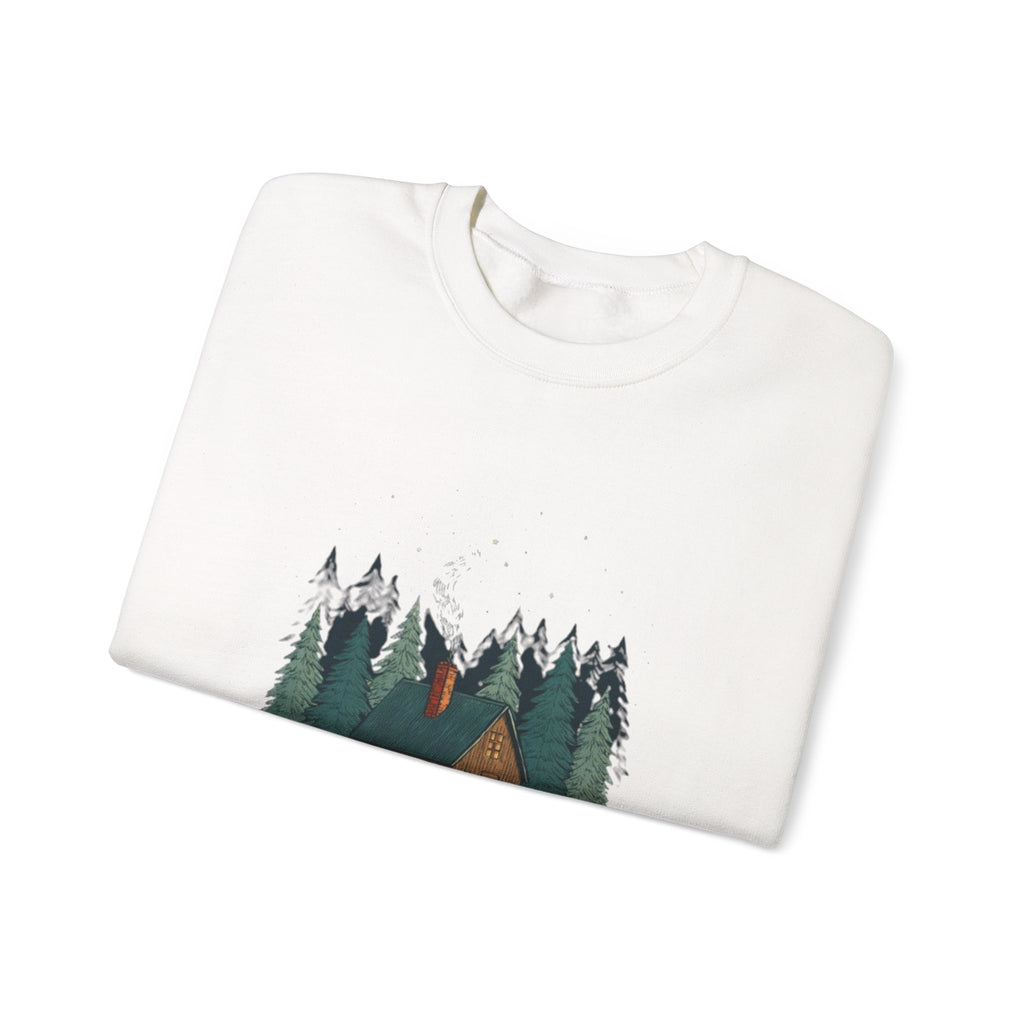 Cabin in the Pines Sweatshirt — 'Christmas at Home' Cozy Holiday Crewneck