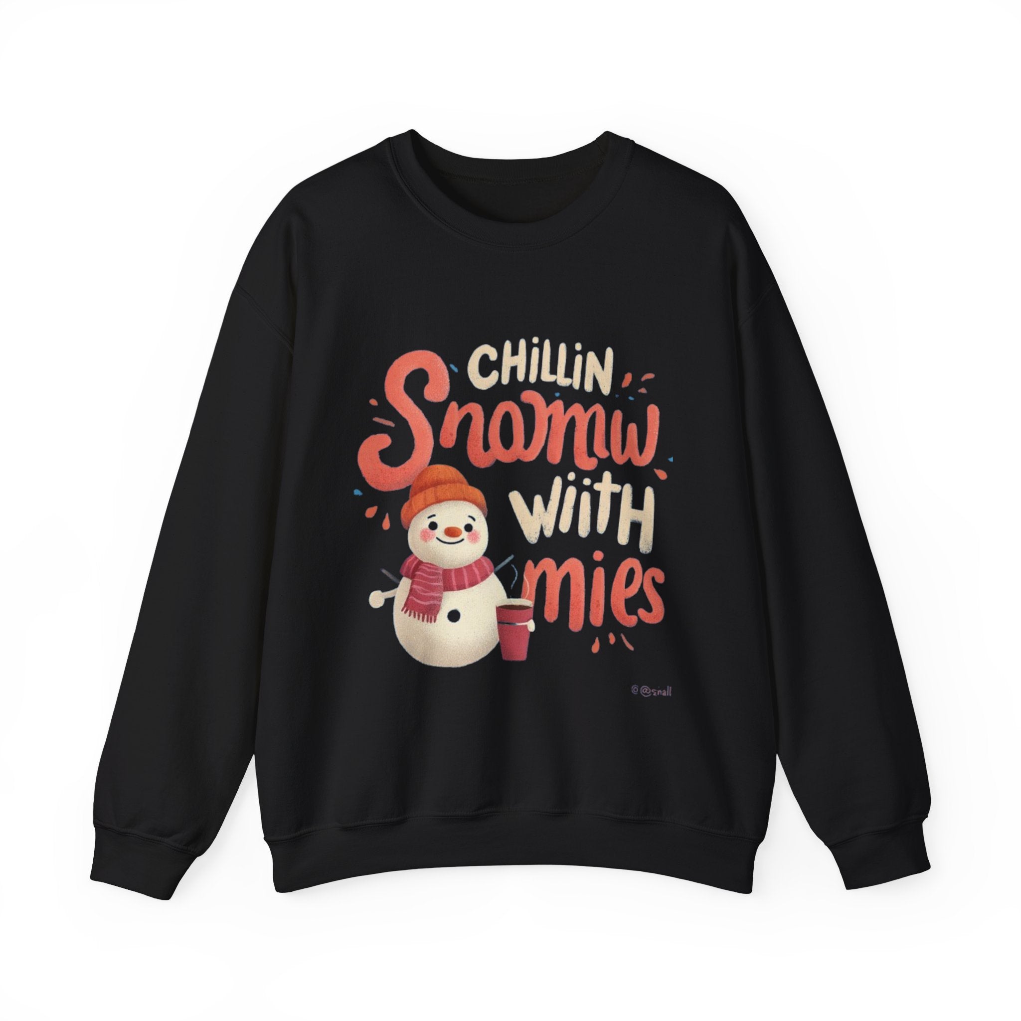 Sweatshirt — "Chillin' Snowman With Smiles" Cozy Holiday Crewneck