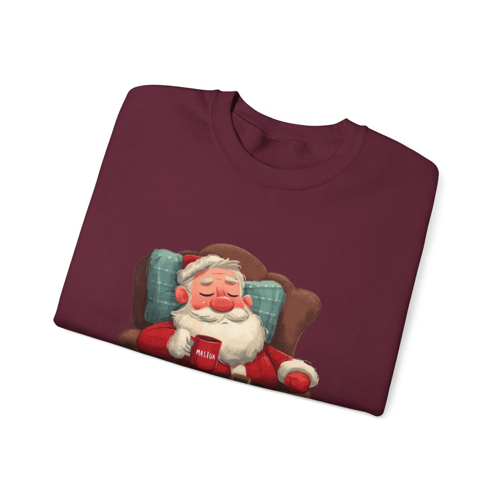 Crewneck Sweatshirt — "Resting Claus Face" Santa Holiday Graphic
