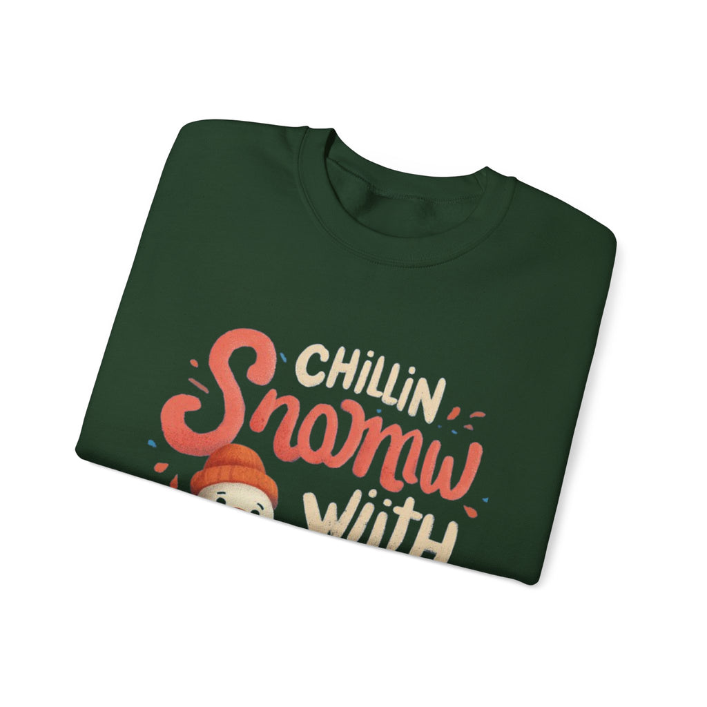 Sweatshirt — "Chillin' Snowman With Smiles" Cozy Holiday Crewneck