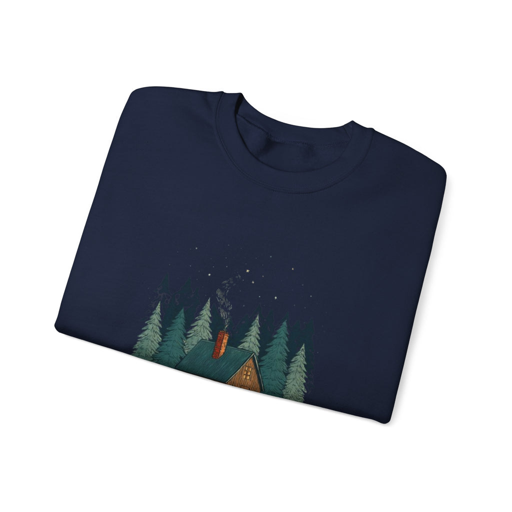 Cabin in the Pines Sweatshirt — 'Christmas at Home' Cozy Holiday Crewneck
