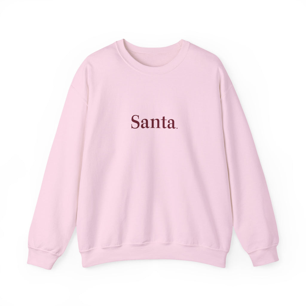 Santa. Minimalist Holiday Crewneck Sweatshirt — Simple Festive Christmas Pullover