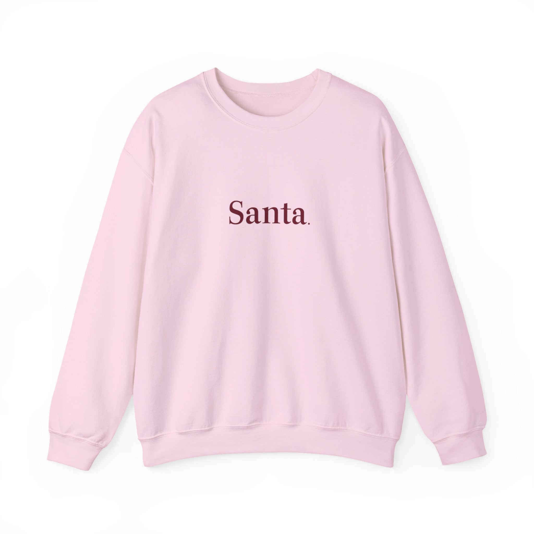 Santa. Minimalist Holiday Crewneck Sweatshirt — Simple Festive Christmas Pullover