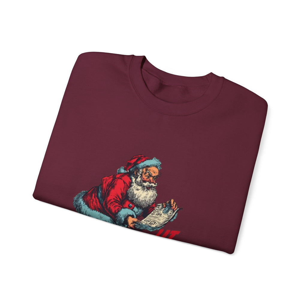 Christmas Sweatshirt - Vintage Santa "I’m Checking Twice" Holiday Crewneck