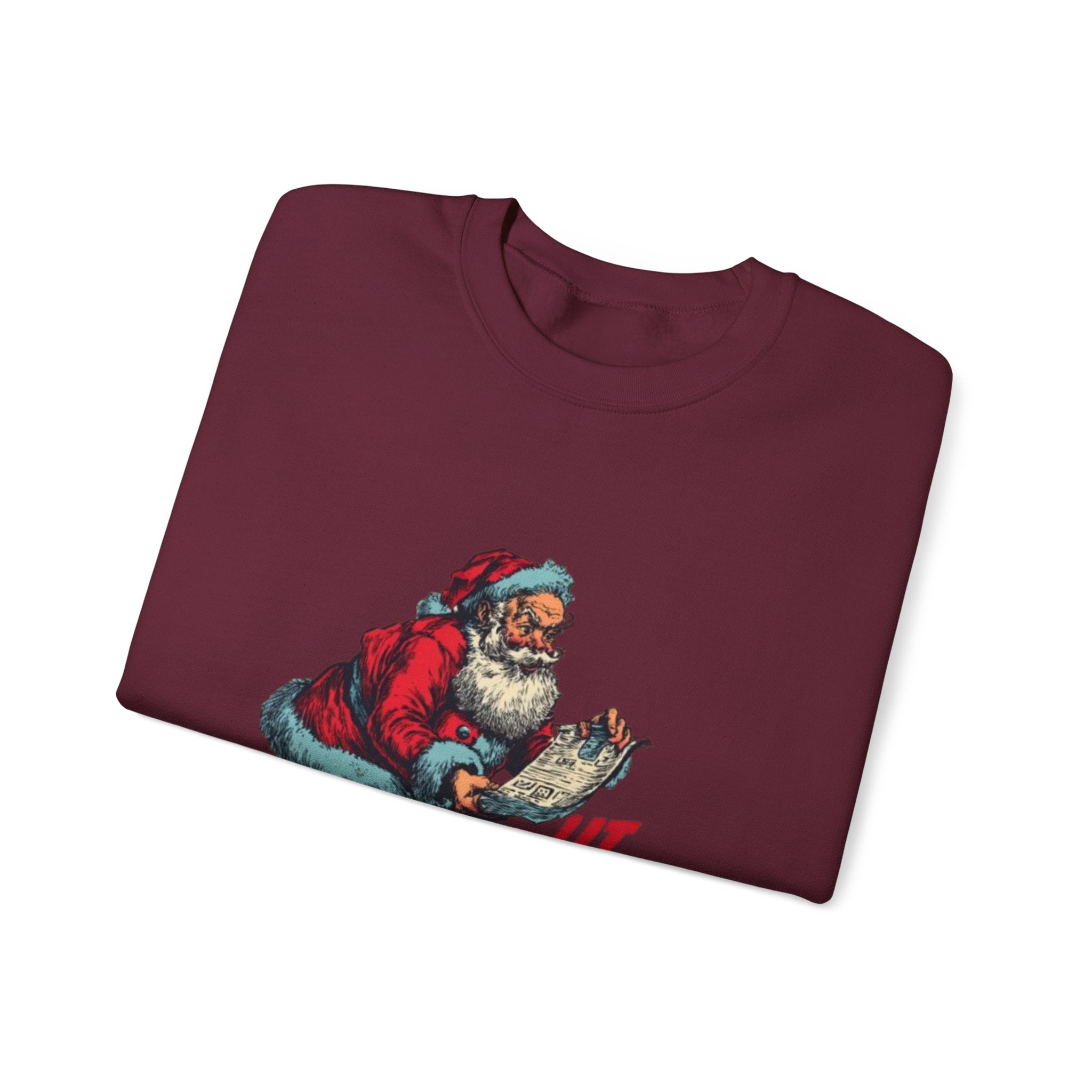 Christmas Sweatshirt - Vintage Santa "I’m Checking Twice" Holiday Crewneck