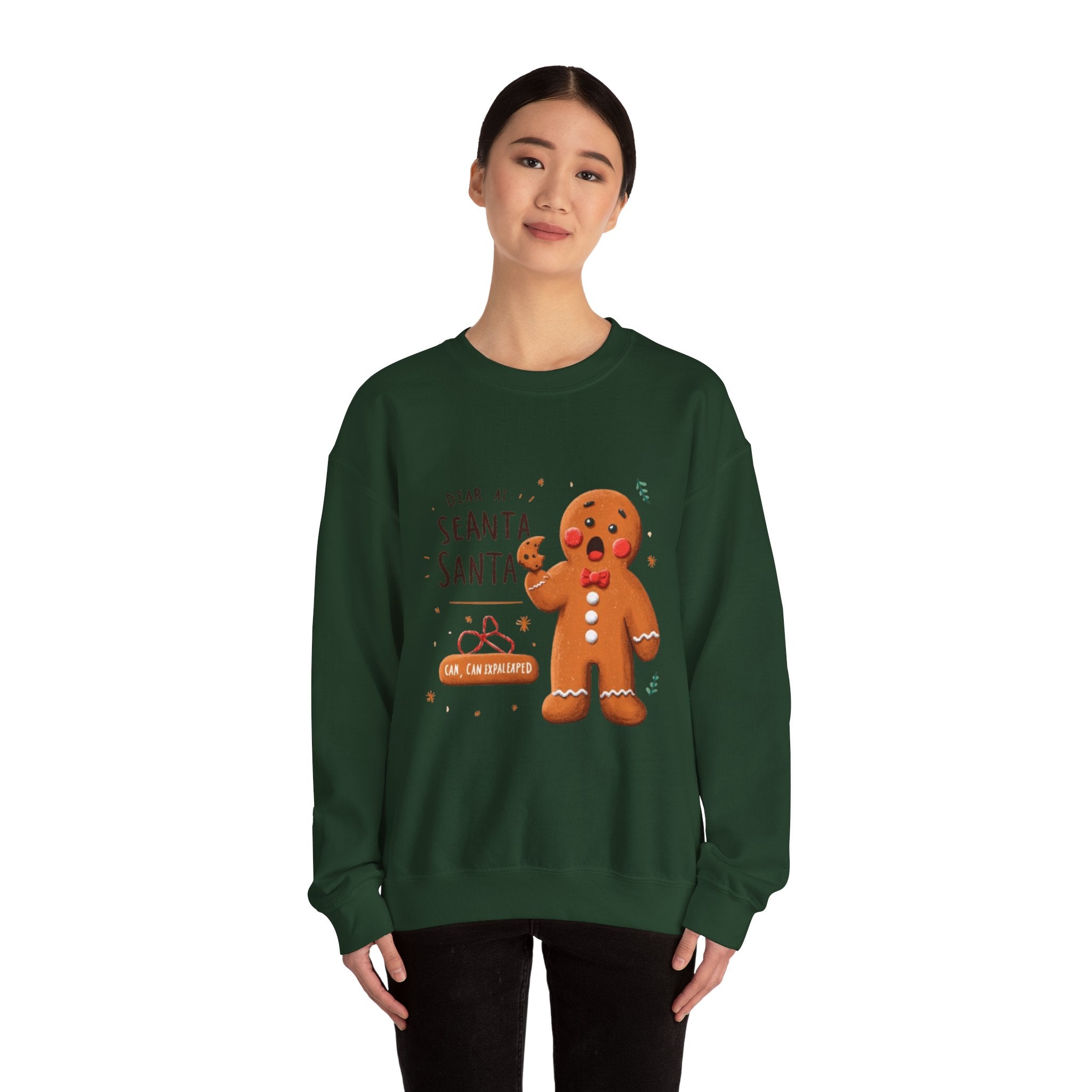 Gingerbread Cookie "Dear Santa" Crewneck Sweatshirt