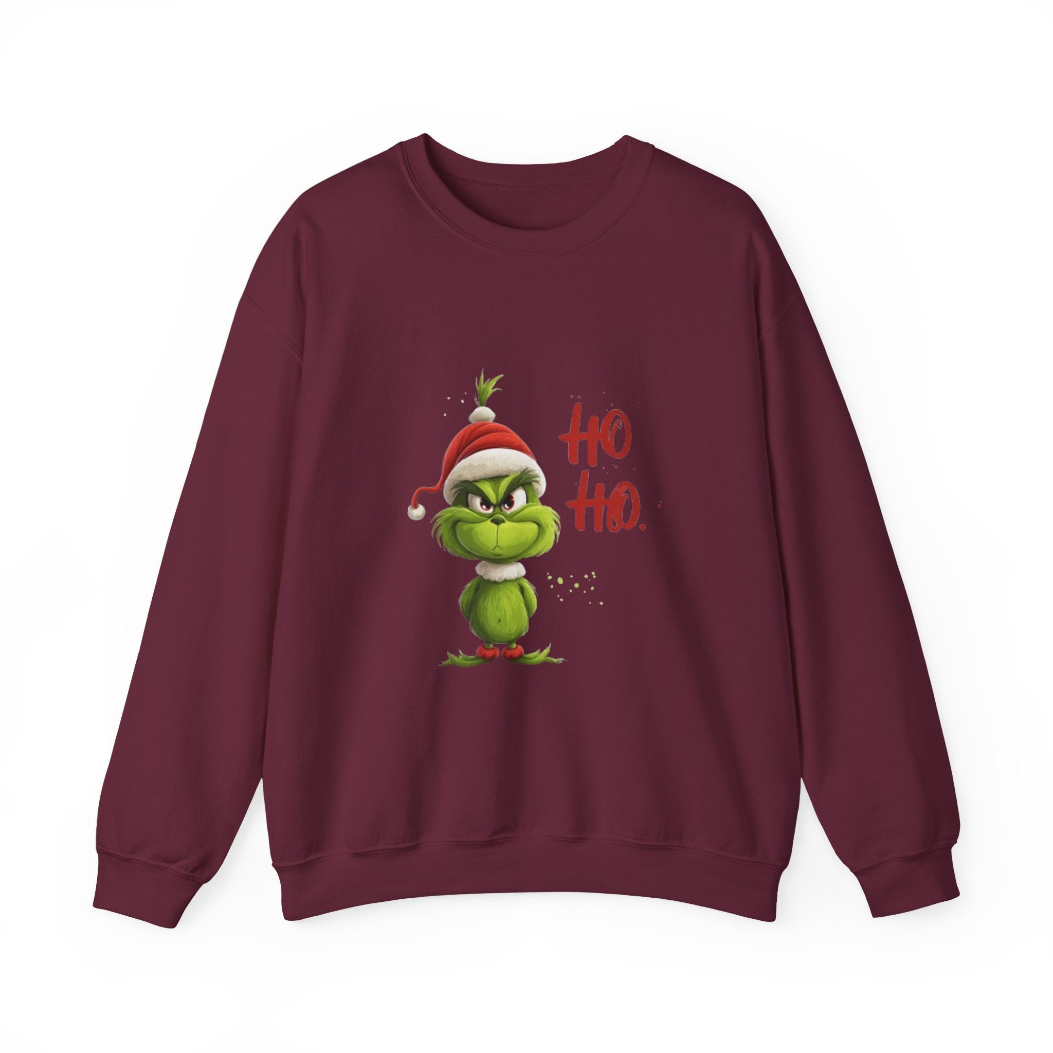 Grumpy Grinch Christmas Sweatshirt – "Ho Ho." Holiday Crewneck