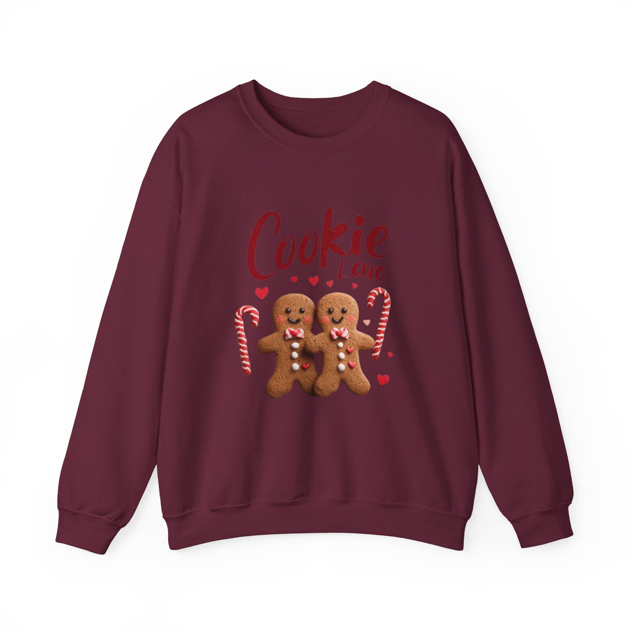 Crewneck Sweatshirt — "Cookie Love" Gingerbread Couple Holiday Sweater