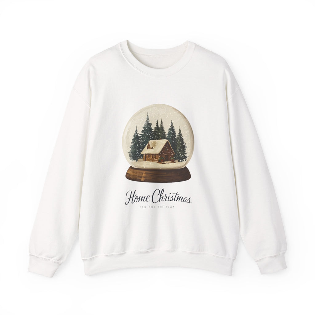 Christmas Snow Globe Sweatshirt — "Home Christmas" Cozy Cabin Crewneck