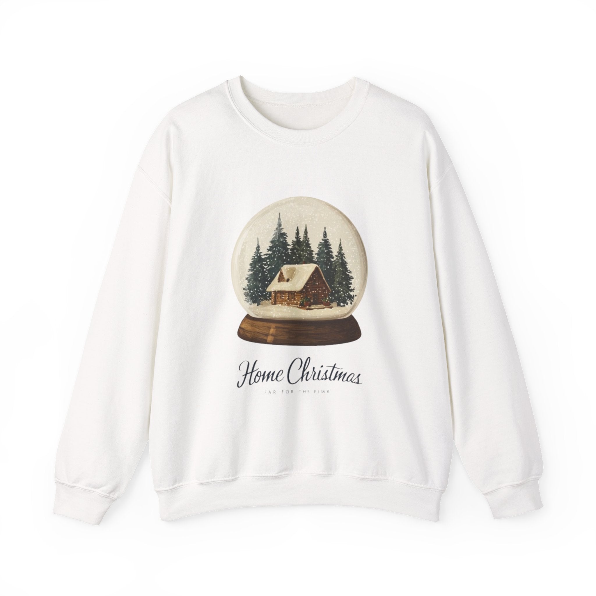 Christmas Snow Globe Sweatshirt — "Home Christmas" Cozy Cabin Crewneck