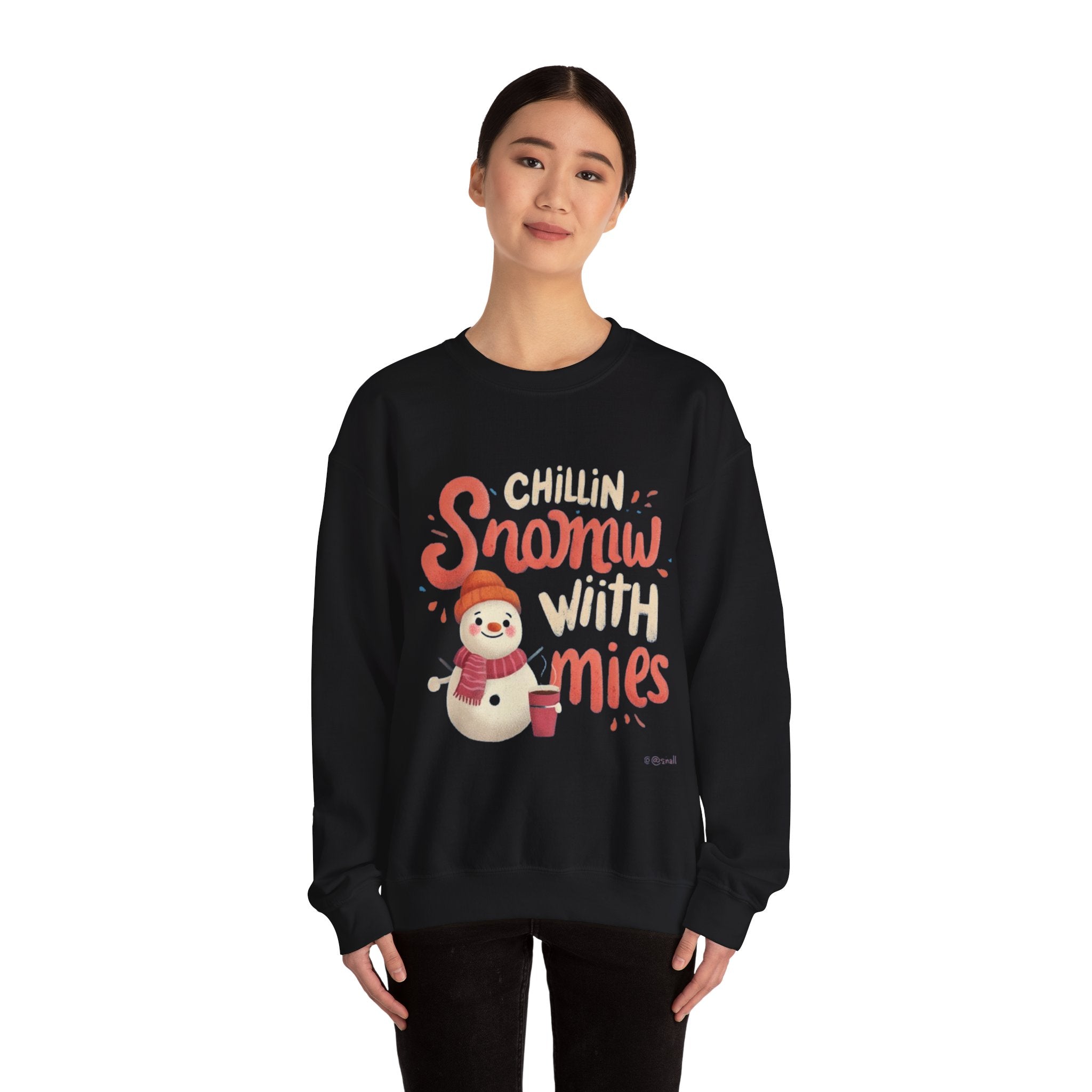 Sweatshirt — "Chillin' Snowman With Smiles" Cozy Holiday Crewneck