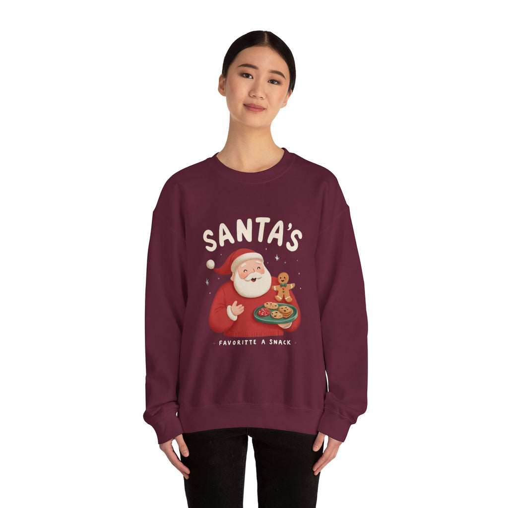 Santa's Favorite Snack Crewneck Sweatshirt — Cute Christmas Santa Cookie Sweatshirt