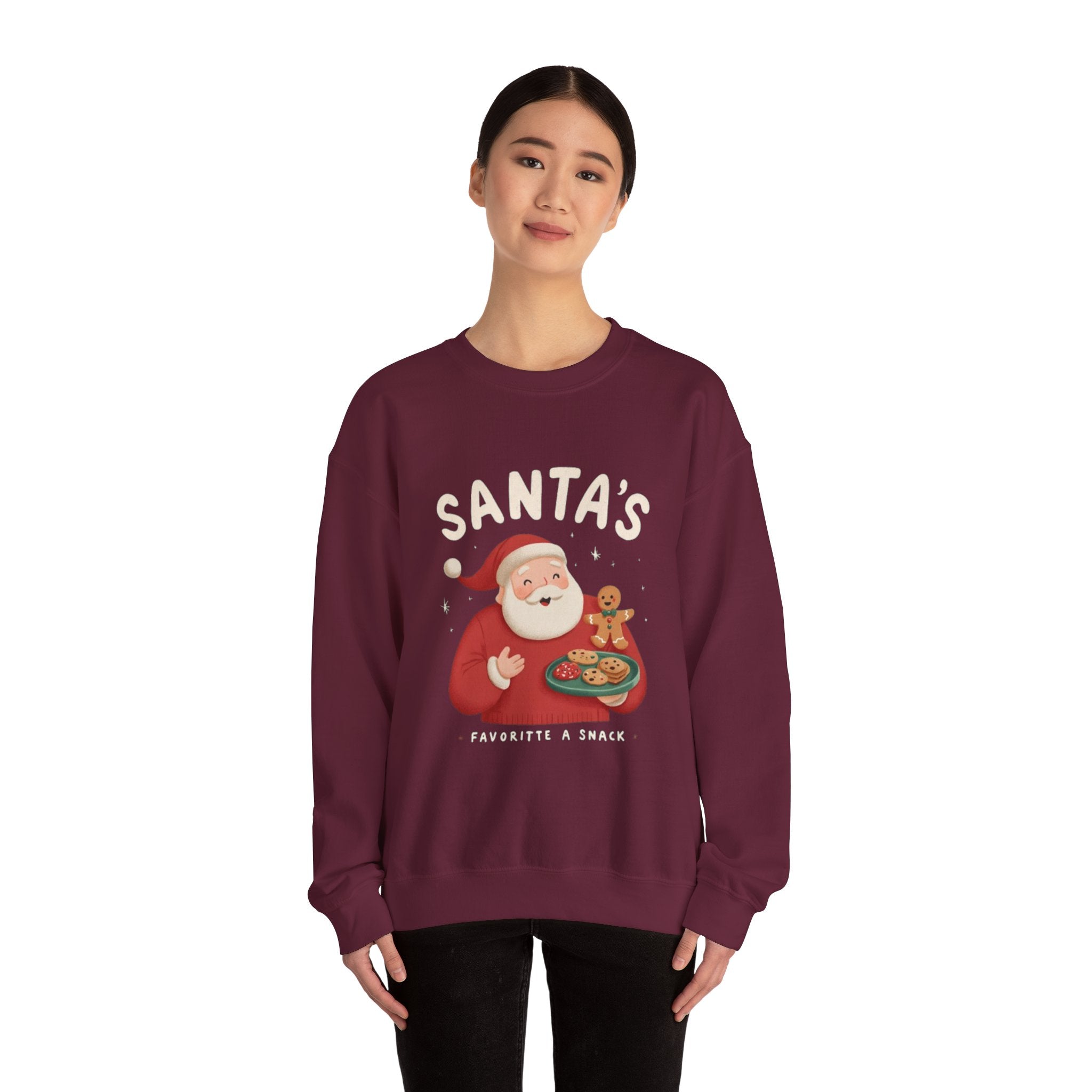 Santa's Favorite Snack Crewneck Sweatshirt — Cute Christmas Santa Cookie Sweatshirt