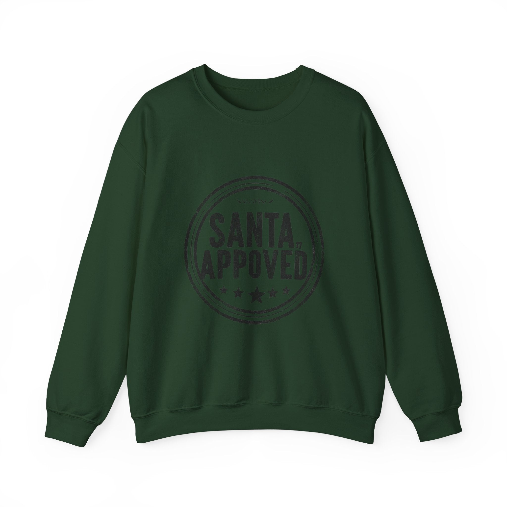 Santa Approved Crewneck Sweatshirt - Vintage Christmas Stamp Design