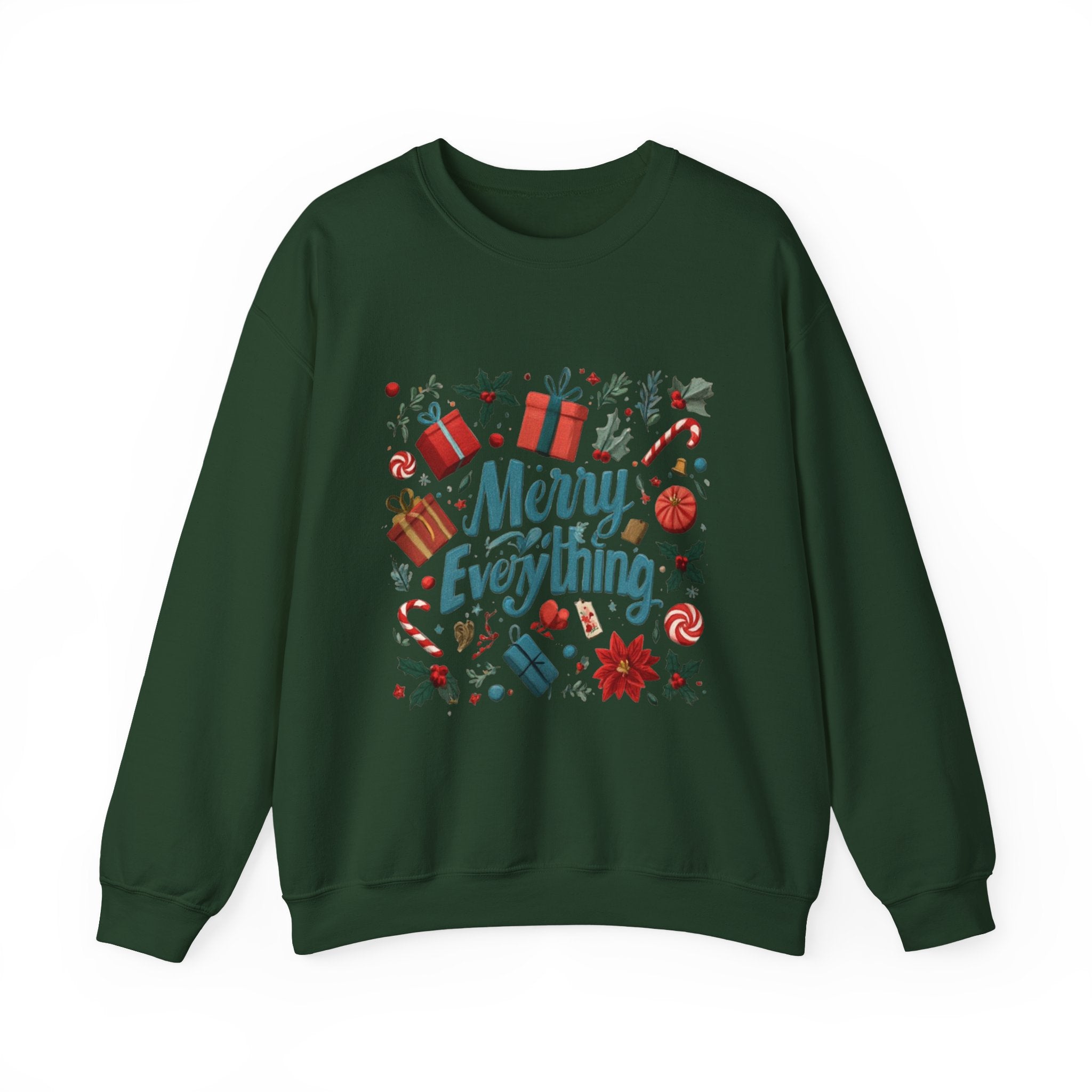 Crewneck Sweatshirt - Merry Everything Holiday Graphic Sweatshirt