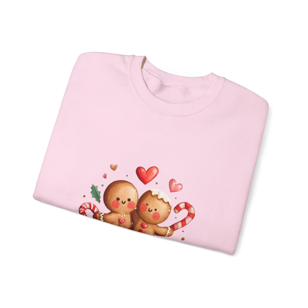 Crewneck Sweatshirt — 'Cookie Love' Cute Gingerbread Couple Holiday Pullover