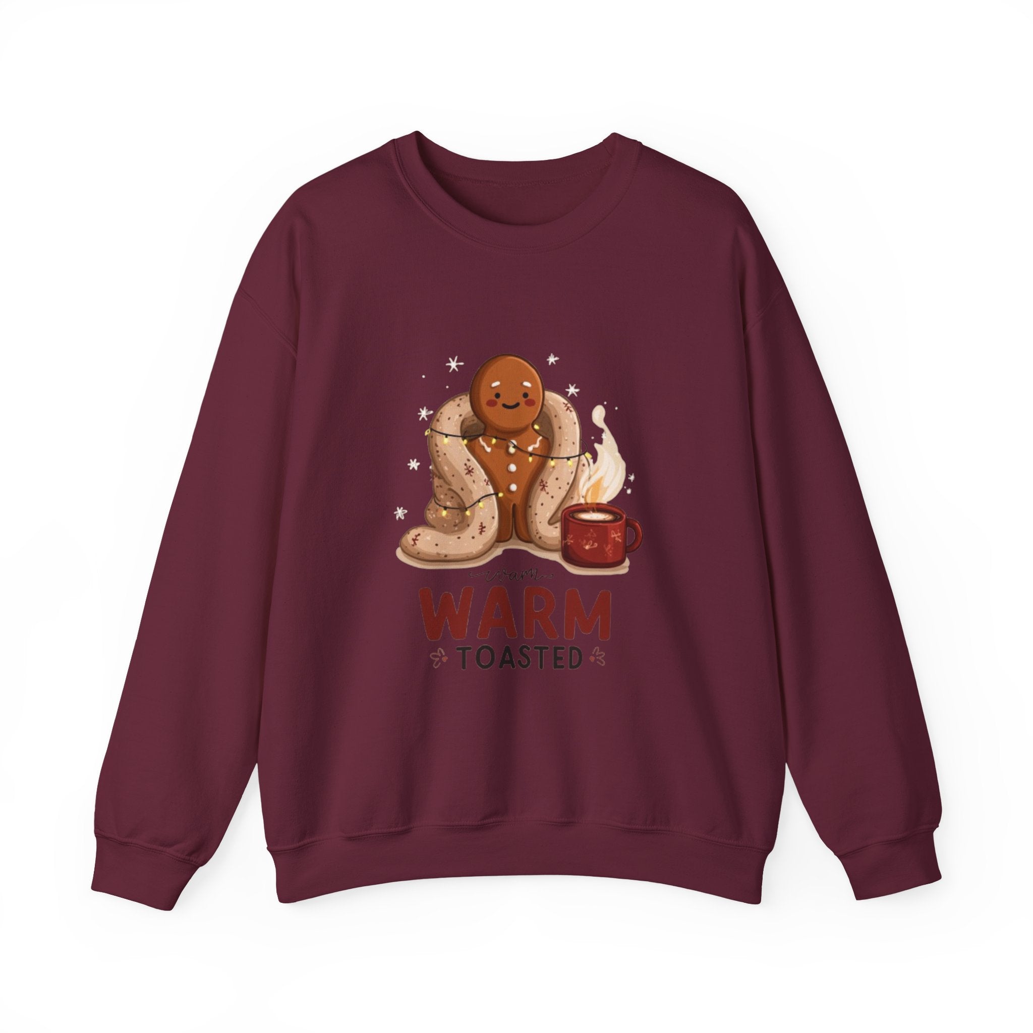 Warm & Toasted Crewneck Sweatshirt — Cozy Gingerbread, Hot Cocoa Holiday Sweater