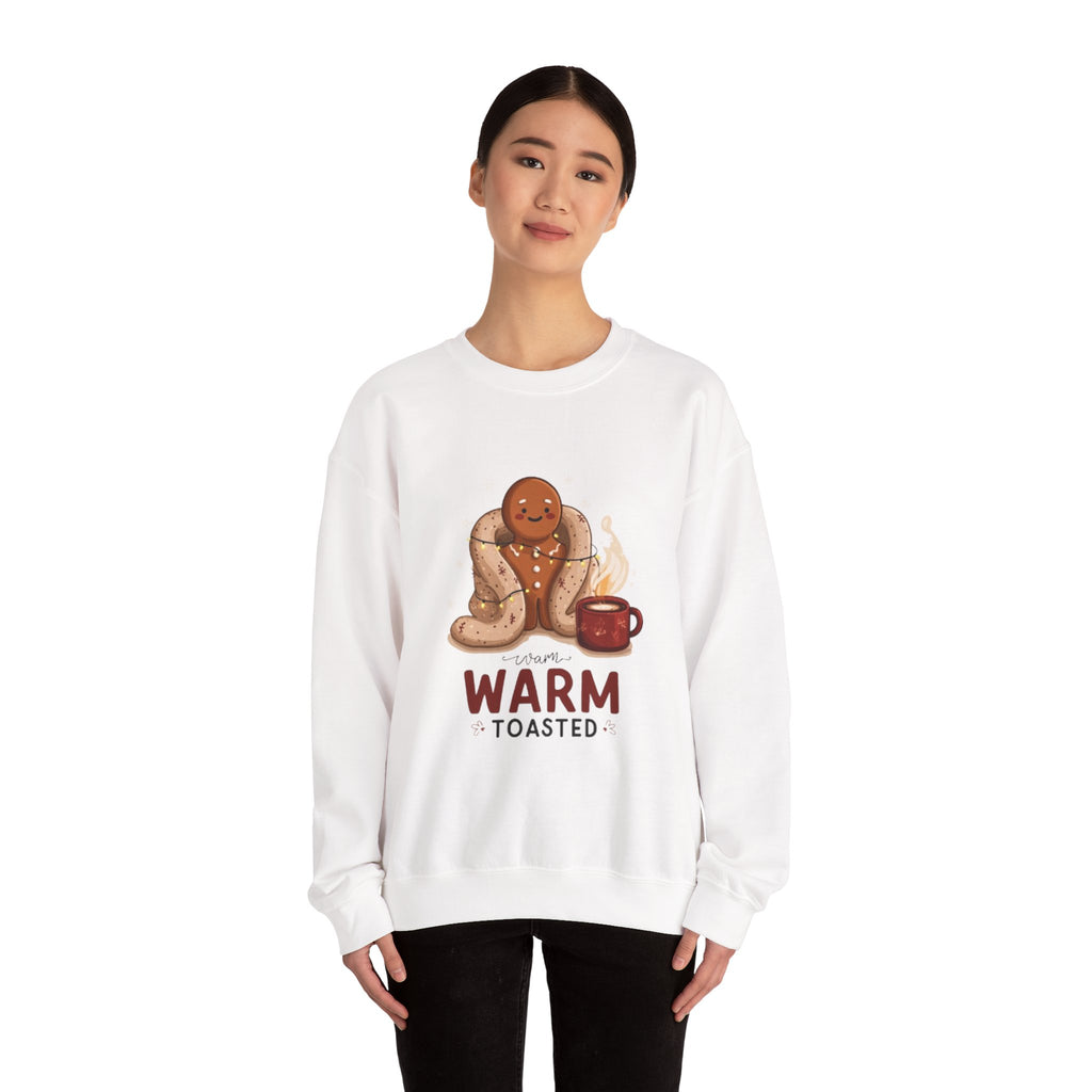 Warm & Toasted Crewneck Sweatshirt — Cozy Gingerbread, Hot Cocoa Holiday Sweater