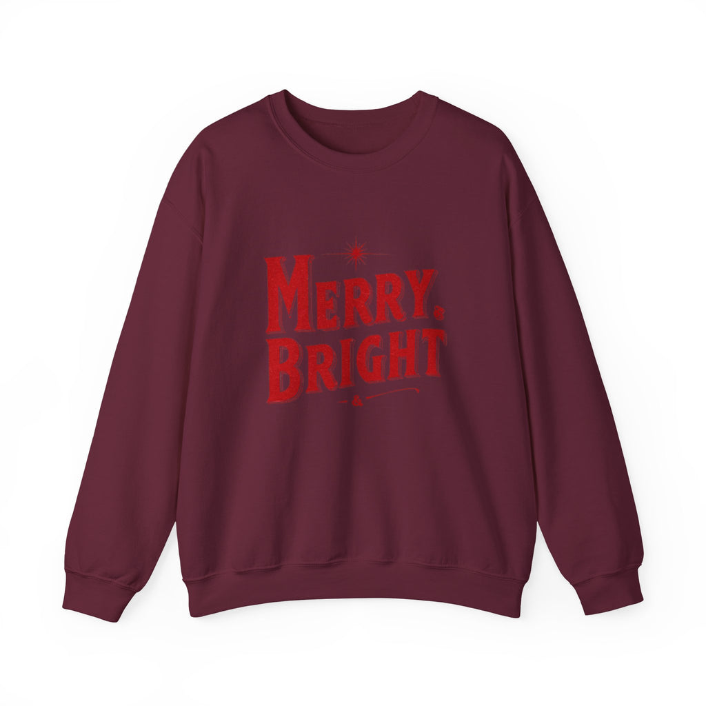 Merry & Bright Crewneck Sweatshirt — Vintage Holiday Graphic