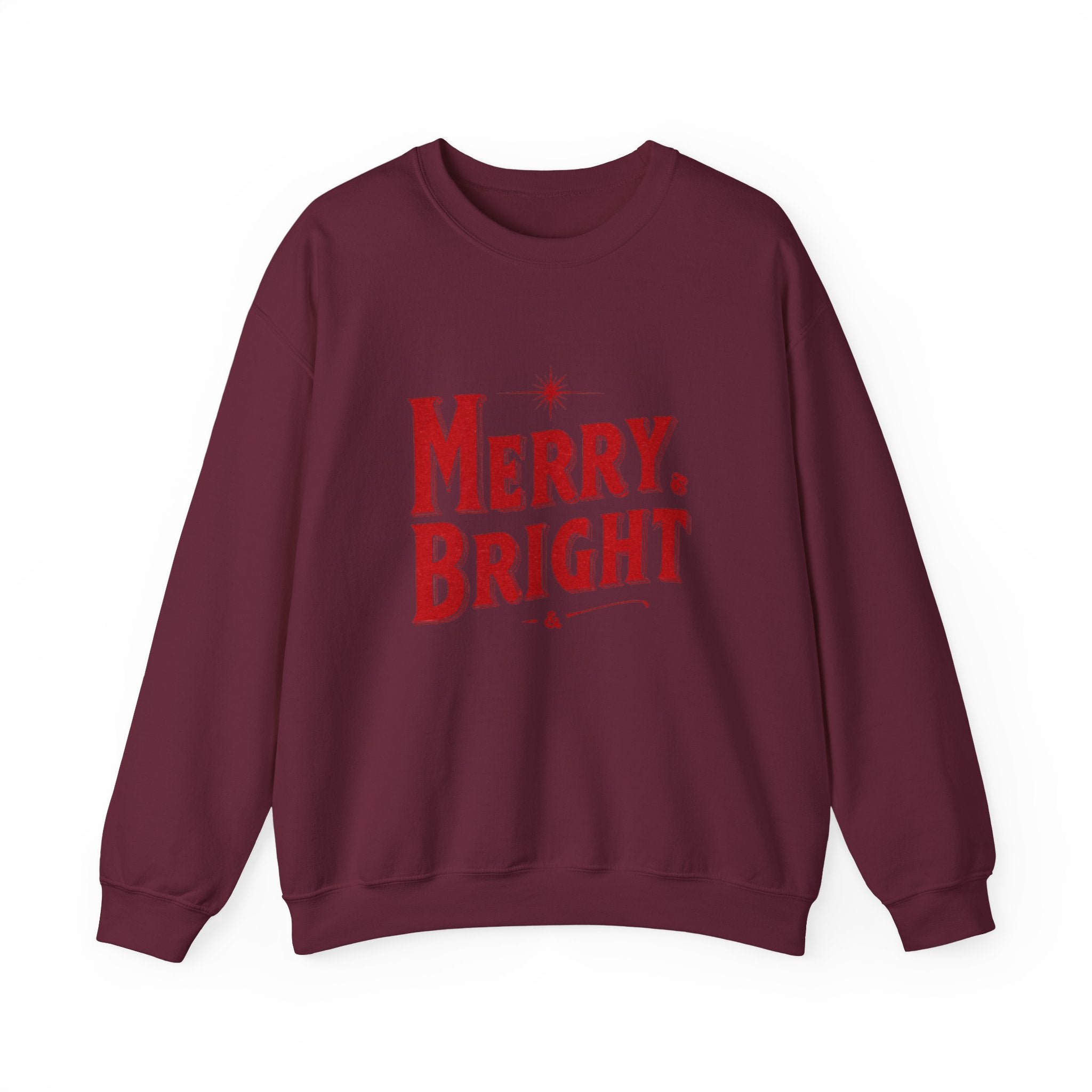 Merry & Bright Crewneck Sweatshirt — Vintage Holiday Graphic