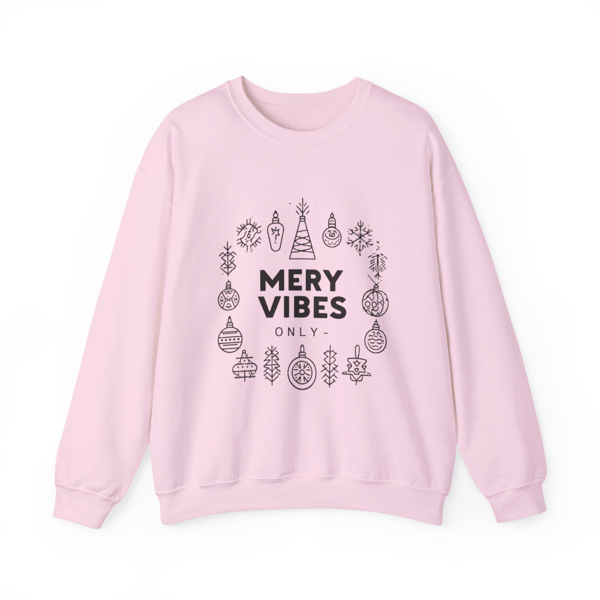 Sweatshirt — "Mery Vibes Only" Christmas Ornament Holiday Crewneck