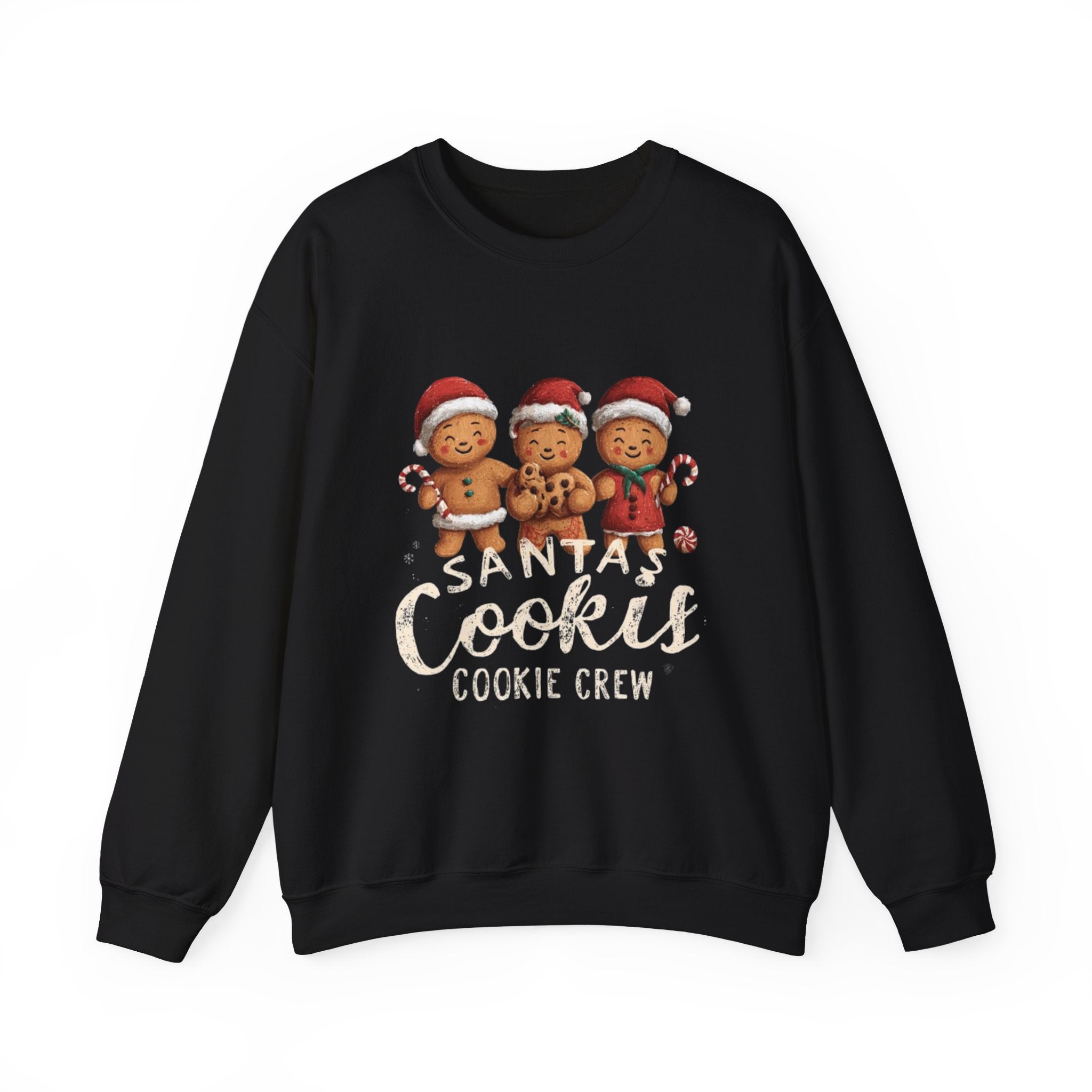 Santa's Cookies Crewneck Sweatshirt — 'Santa's Cookies Cookie Crew' Gingerbread Holiday Pullover
