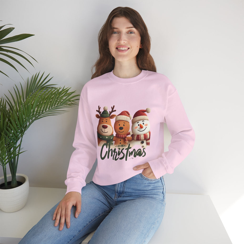 Christmas Crewneck Sweatshirt — Cute Reindeer, Bear & Snowman Holiday Pullover
