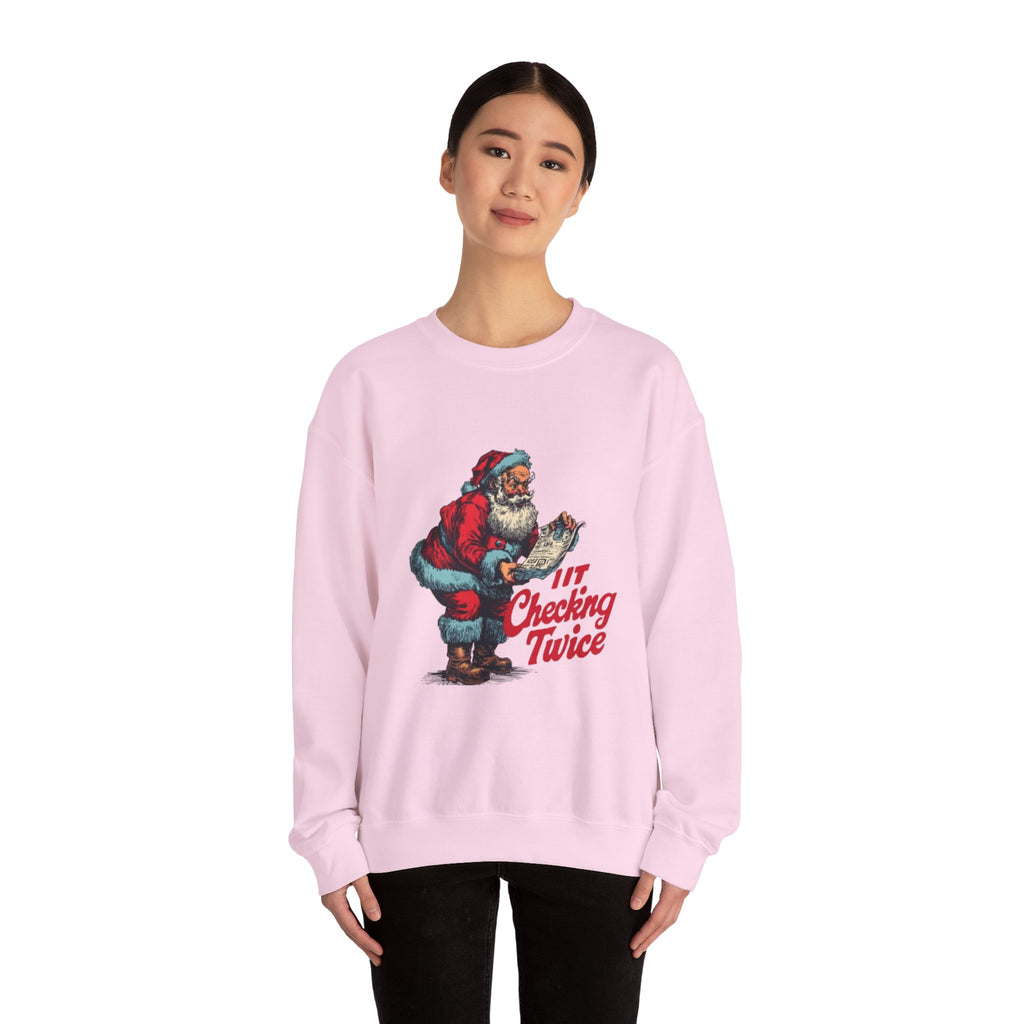 Christmas Sweatshirt - Vintage Santa "I’m Checking Twice" Holiday Crewneck