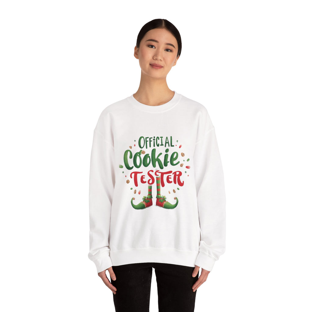 Sweatshirt — "Official Cookie Tester" Christmas Sweatshirt (Holiday Elf Cookie Taster)