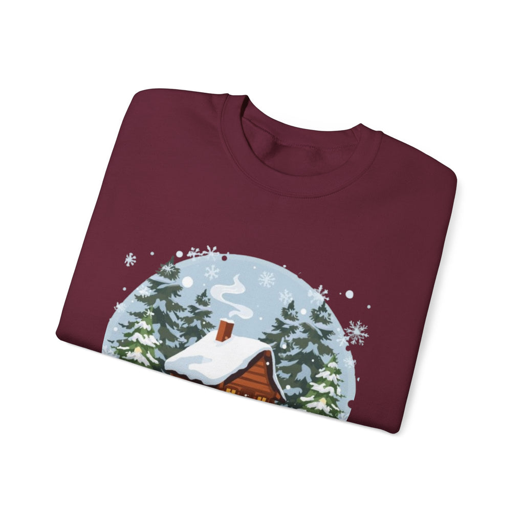 Christmas Cabin Sweatshirt – "Home for Christmas" Cozy Holiday Crewneck