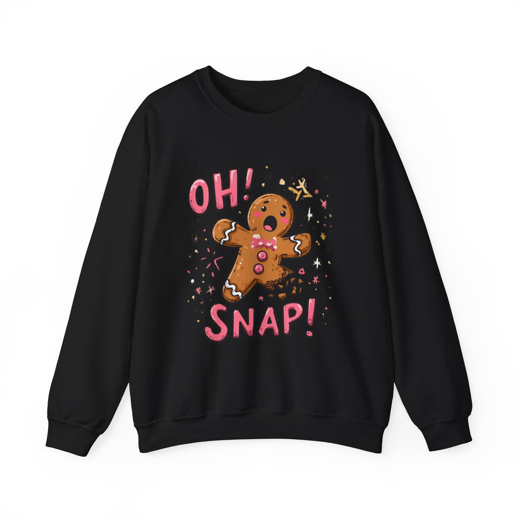 Gingerbread "Oh! Snap!" Crewneck Sweatshirt — Funny Holiday Christmas Sweater