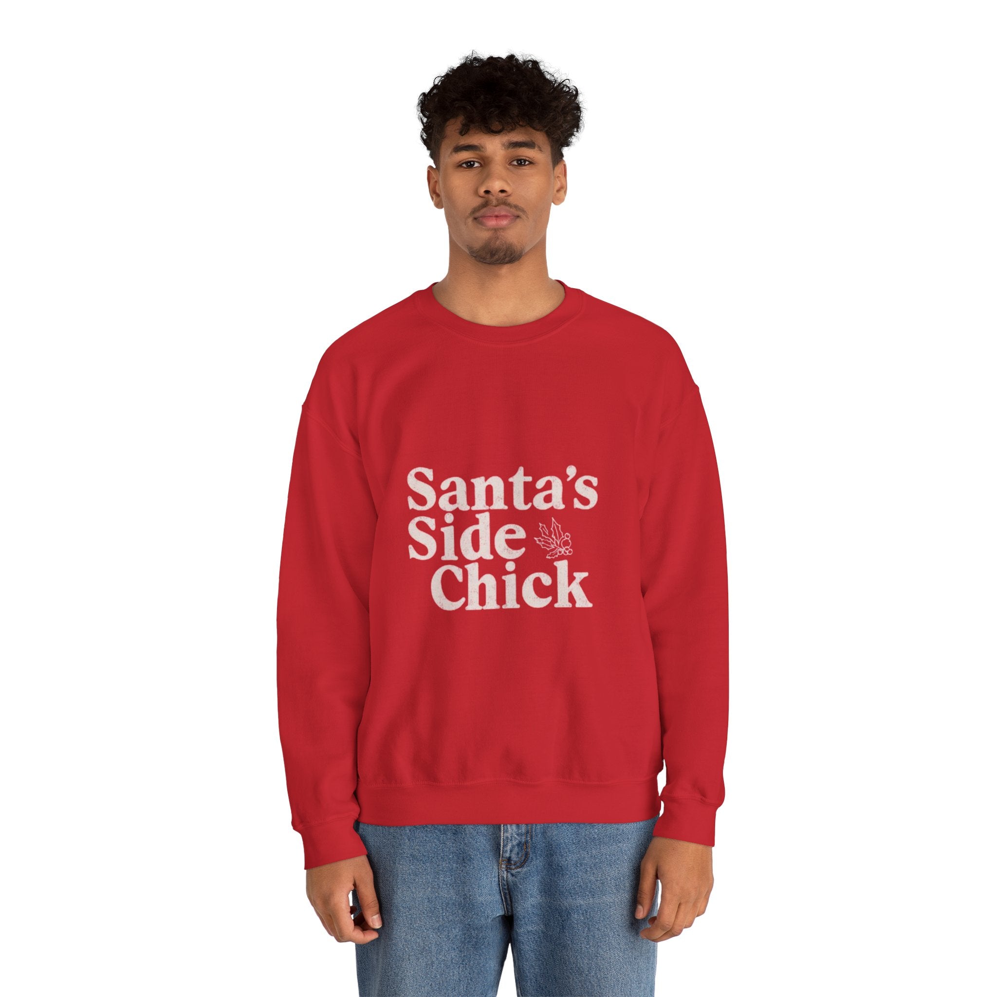 Crewneck Sweatshirt — "Santa's Side Chick" Holiday Graphic Pullover