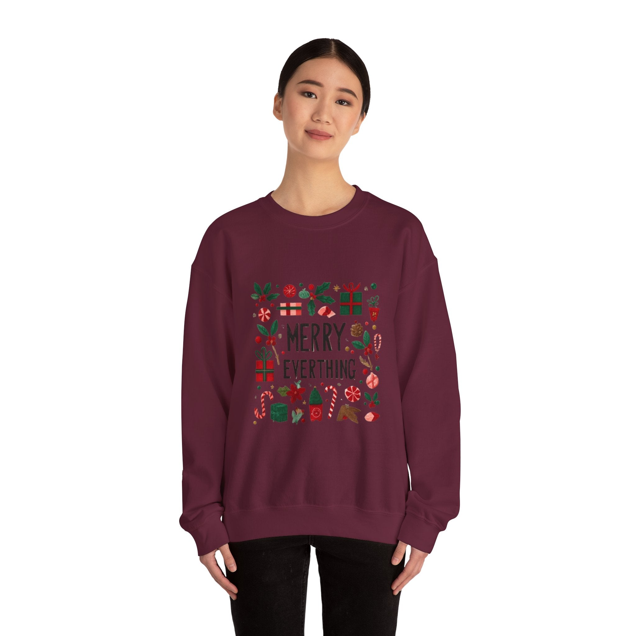 Merry Everything Sweatshirt — Holiday Graphic Crewneck