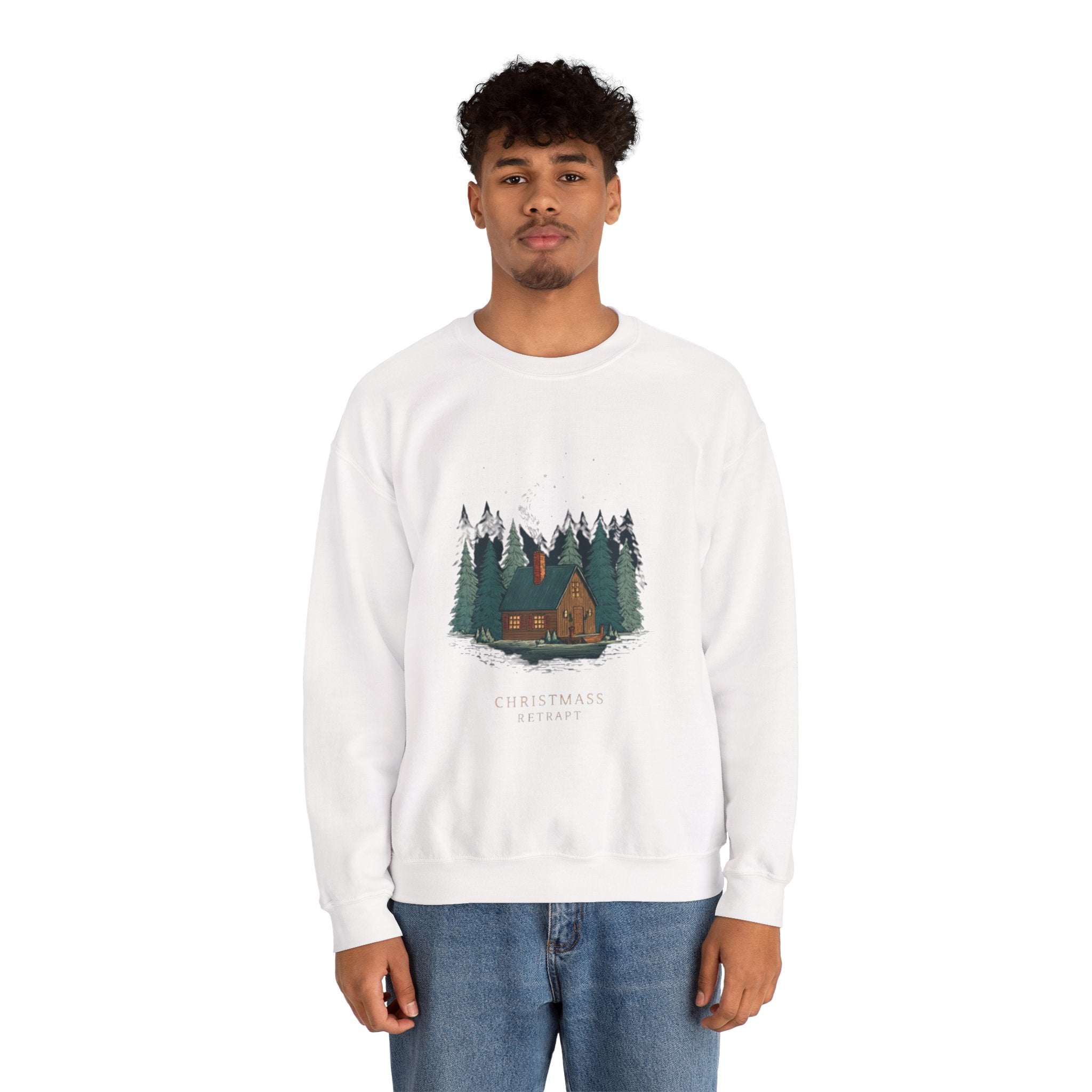 Cabin in the Pines Sweatshirt — 'Christmas at Home' Cozy Holiday Crewneck