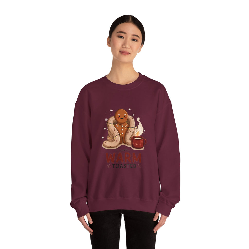 Warm & Toasted Crewneck Sweatshirt — Cozy Gingerbread, Hot Cocoa Holiday Sweater