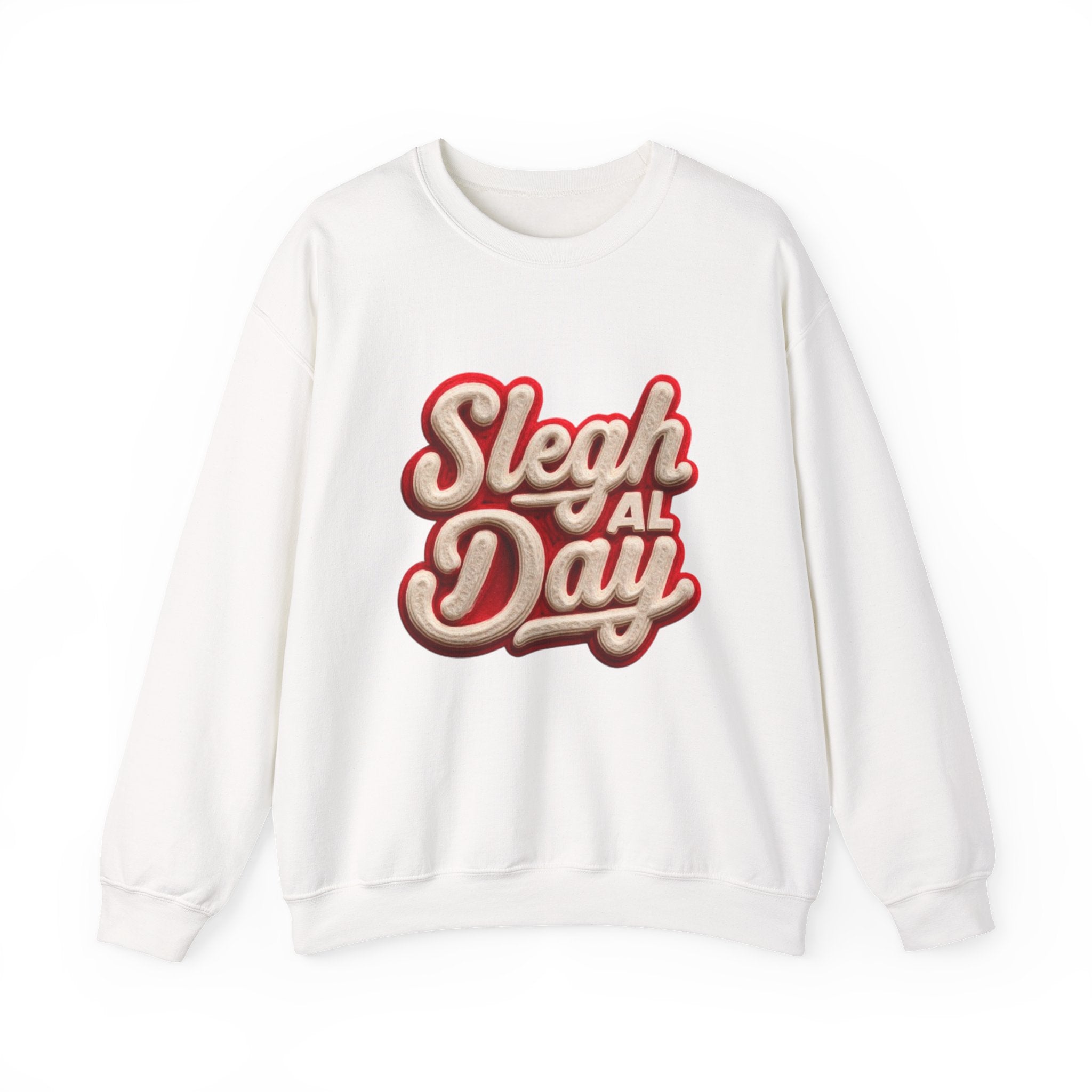 Crewneck Sweatshirt – "Sleigh All Day" Retro Christmas Holiday Pullover